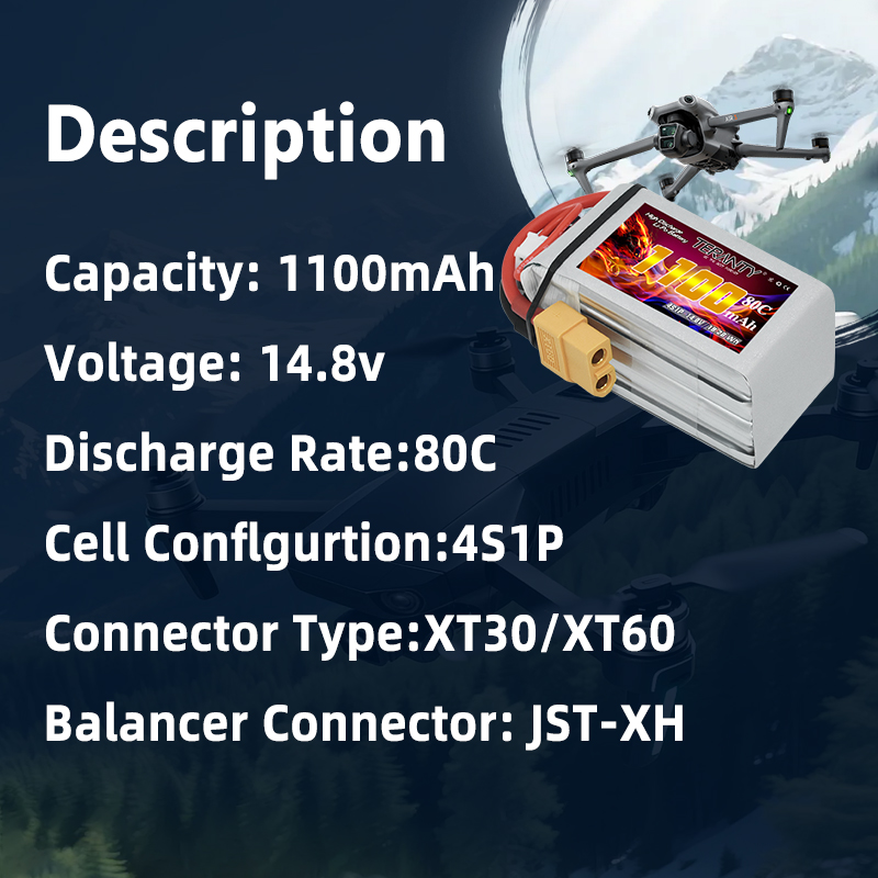Bateria Lipo TERANTY 4S 1100mA - Drone Battery 4S avaliação e preço