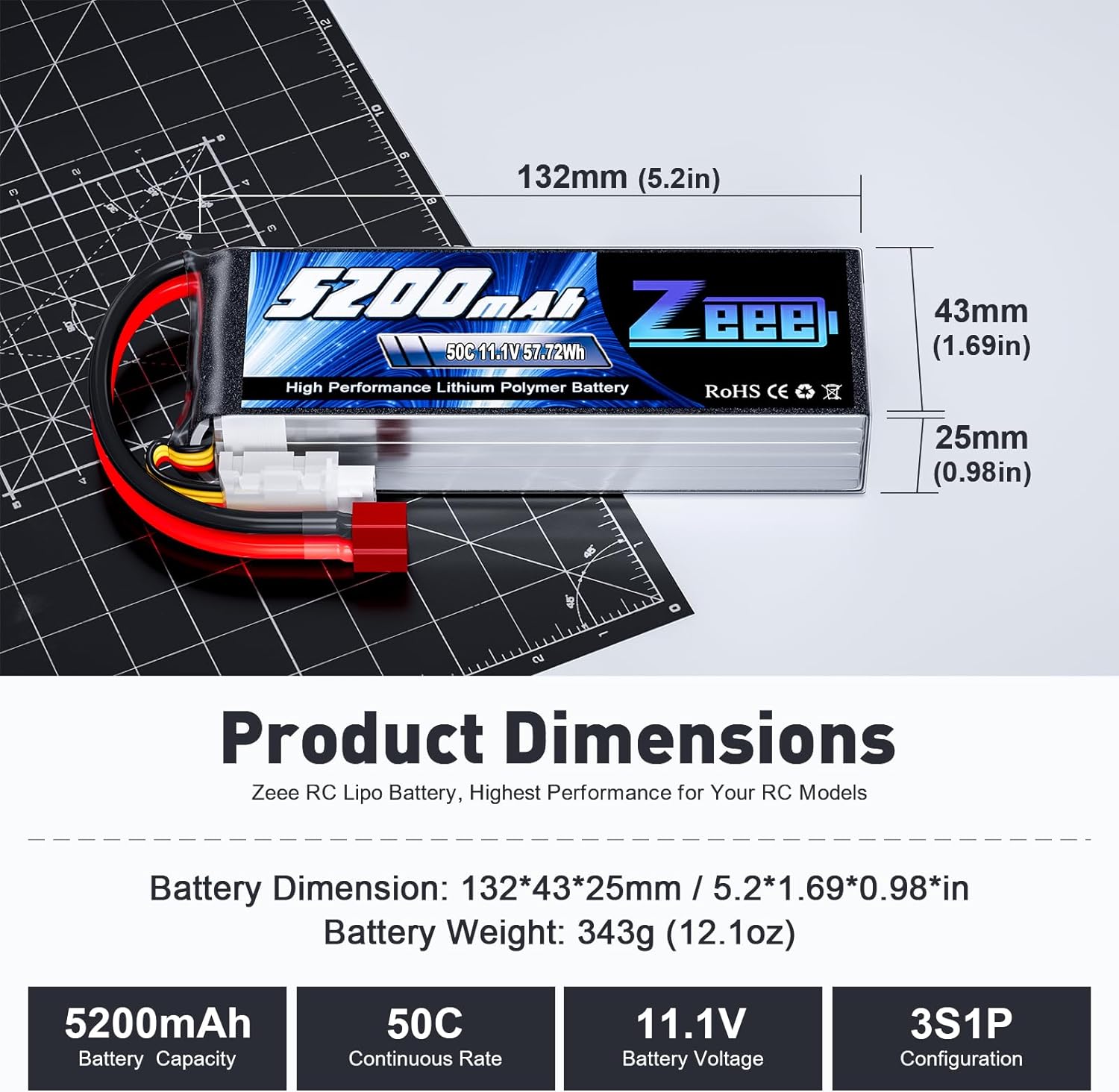 1/2 unidades Zeee 11.1V 50C 52 - Drone Battery 3S avaliação e preço